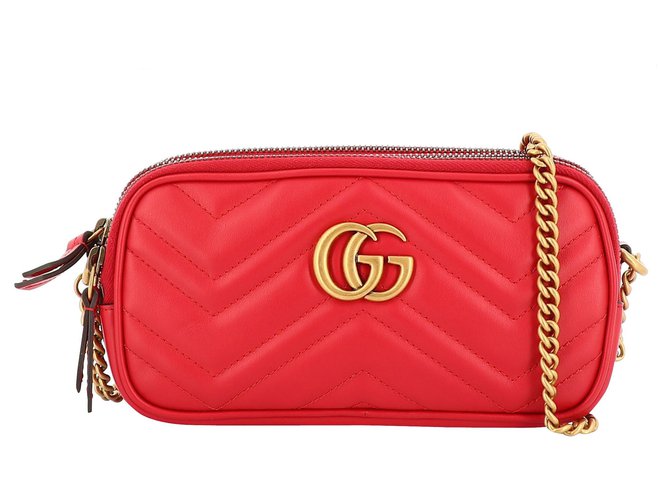 GUCCI MARMONT Red Pony-style calfskin  ref.224605