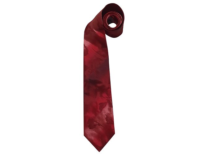 Kenzo Seidenkrawatte Rot mit Blumenmuster