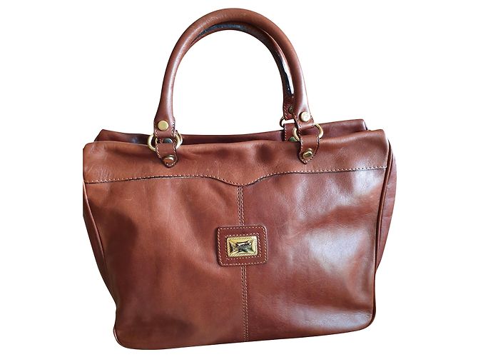 Bolsa de mão Valentino em couro marrom escuro