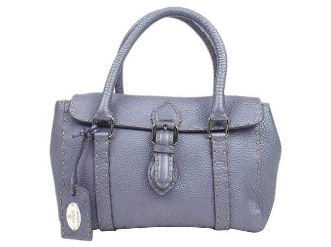 Fendi Purple Mini Selleria Linda Leather Handbag Pony-style calfskin  ref.224623