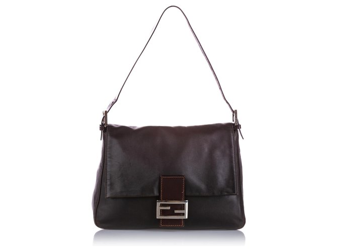 Fendi Black Mamma Forever Leather Shoulder Bag Pony-style calfskin  ref.224672