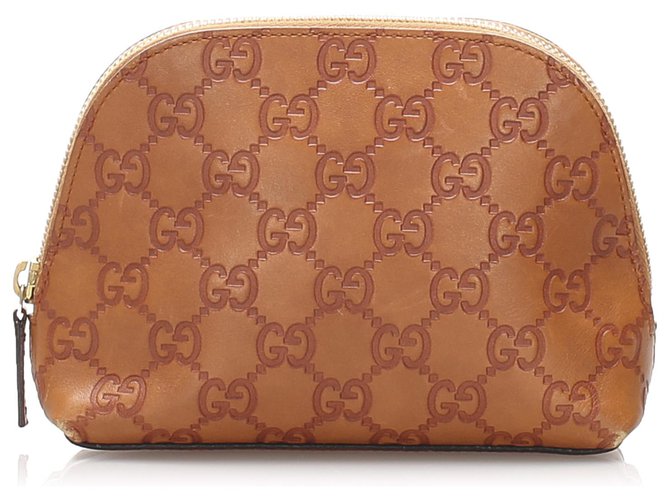 Gucci Brown Guccissima Pouch Light brown Leather Pony-style calfskin  ref.224680