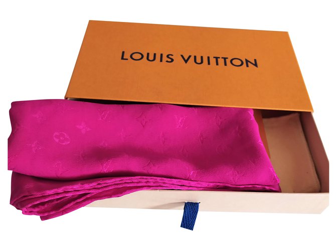 Lenço Monaco Louis Vuitton Fuschia Seda  ref.224694