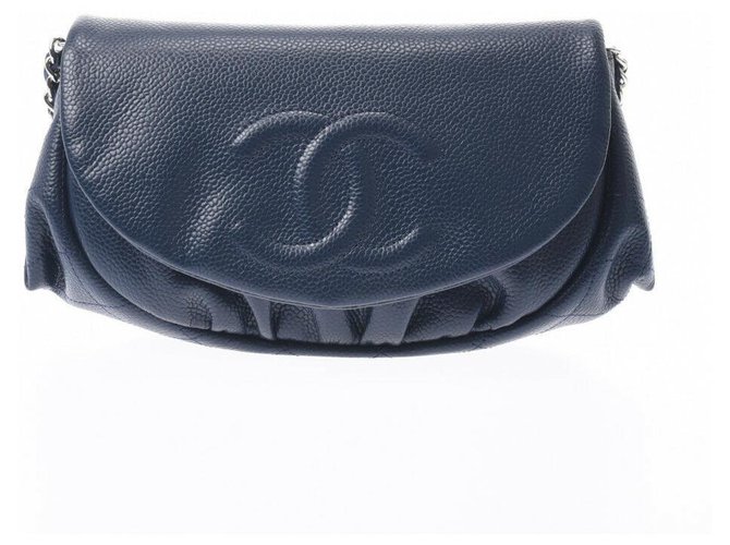 Billetera de Chanel Azul Cuero  ref.224713