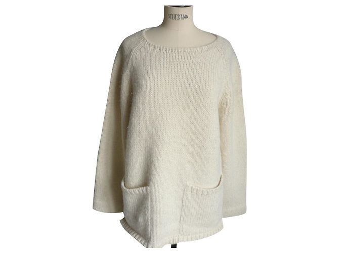 CHANEL Cremefarbener Kaschmirpullover TL Roh