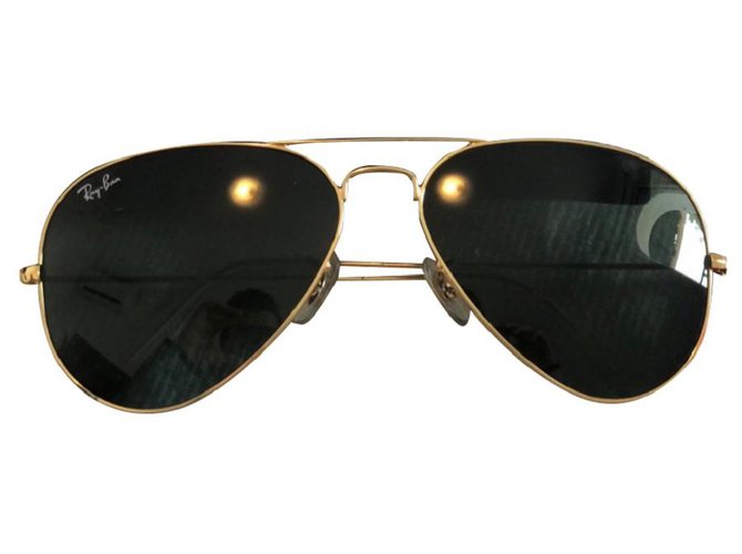 Óculos de sol Ray-Ban Black Aviator Preto Metal  ref.224729