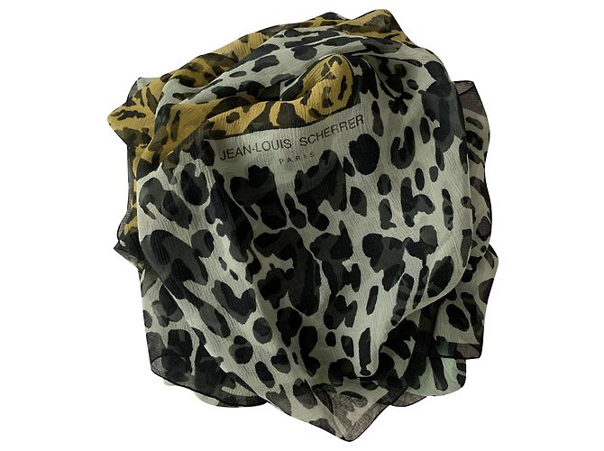 Jean Louis Scherrer Estola de seda con estampado de muselina Multicolor