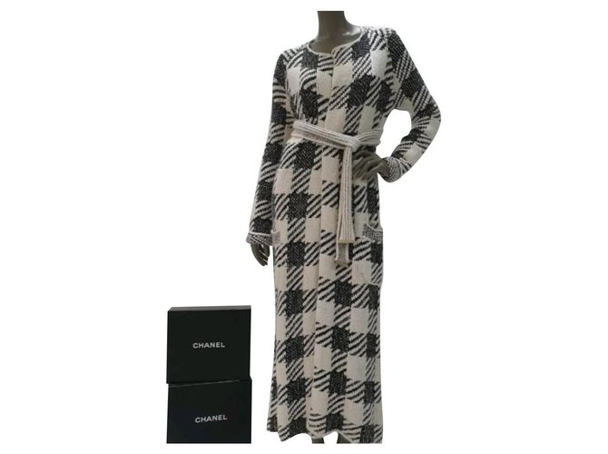 Chanel Checkered Cashmere Cardi Coat  Sz.34 Multiple colors  ref.224807