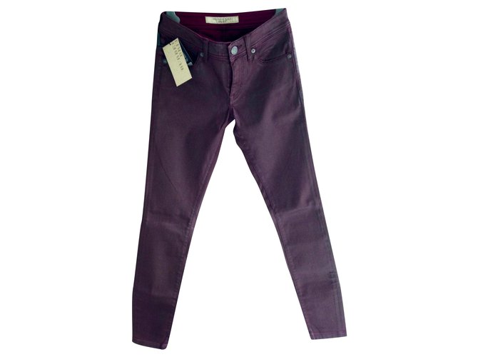 Burberry Brit Jeans Dark red Cotton  ref.224869