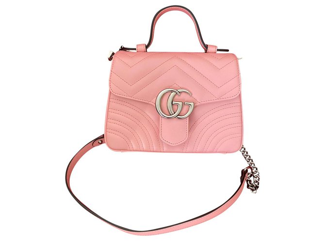 Gucci GG Marmont mini bag Pink Leather  ref.224903