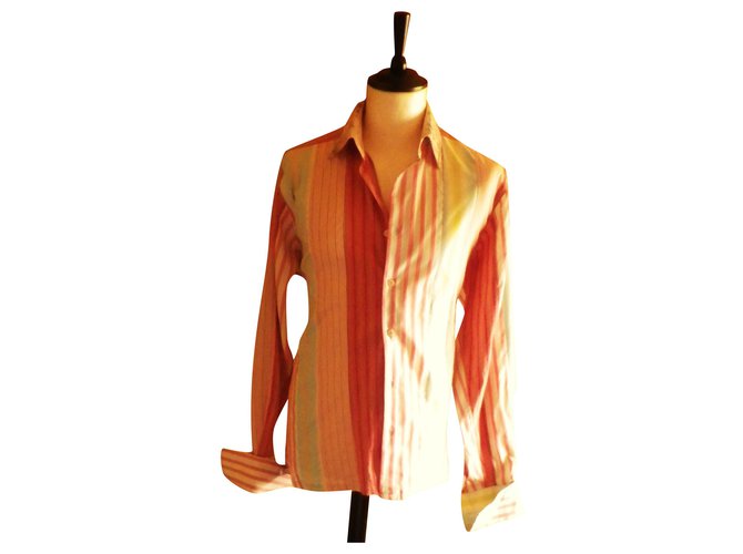 Talla de camisa CHRISTIAN LACROIX 42 En perfecto estado Multicolor Seda Algodón  ref.224906
