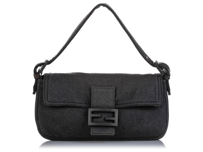 Fendi Gray Mamma Cotton Baguette Grey Cloth  ref.224931