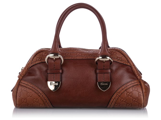 Gucci Brown Guccissima Signoria Handbag Leather Pony-style calfskin  ref.224948