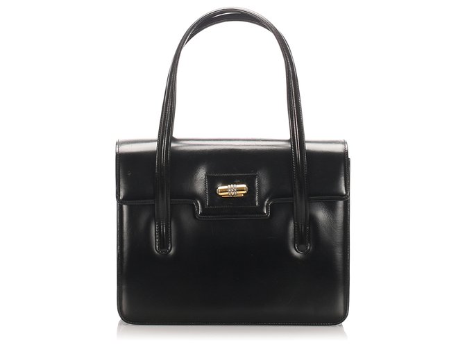 Sac à main en cuir noir Gucci Veau façon poulain  ref.224976