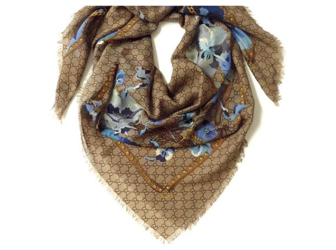 gucci floral scarf brand new shawl sciarpa escharpe Multiple colors Wool  ref.225139