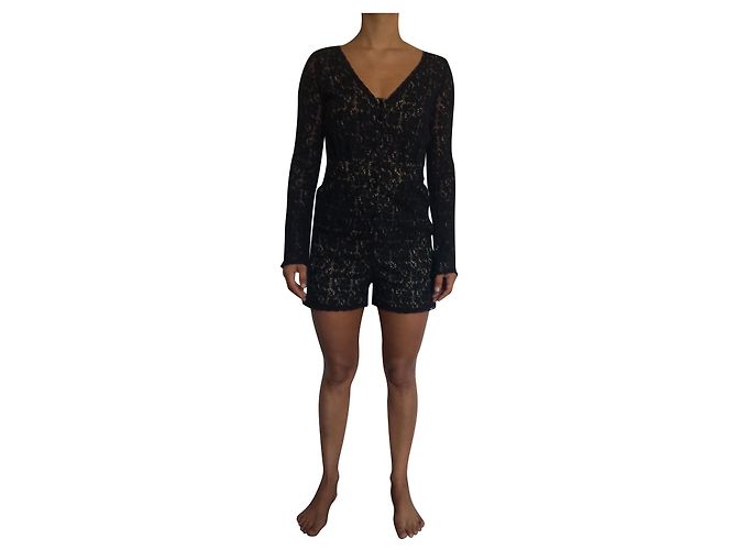 Mono de encaje de algodón negro Marc Jacobs 