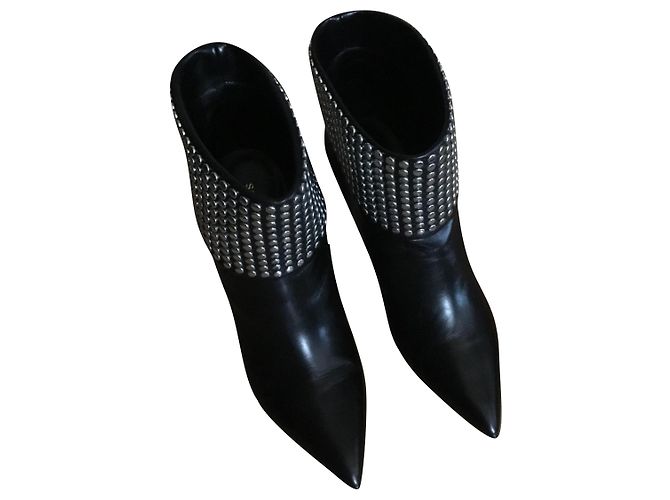 Botines Saint Laurent de piel de cordero negra 37.5 Negro