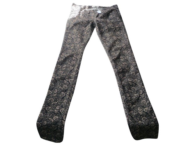 ISABEL MARANT ETOILE Jeans slim em veludo cotelê floral Novo estado T36 Multicor Algodão  ref.225172