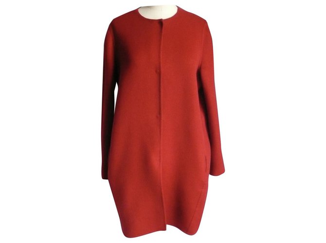 MARNI Brick color coat Perfect Condition T40 IT Orange Cashmere Wool  ref.225181
