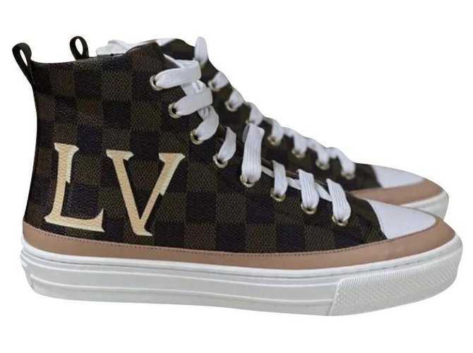 NWOB Louis Vuitton Monogram High Top Stellar Sneakers Sz. 38,5 Multiple colors  ref.225217