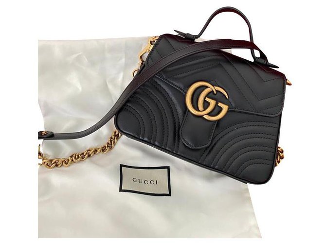 Gucci Mini bag GG Marmont Black Leather  ref.225279