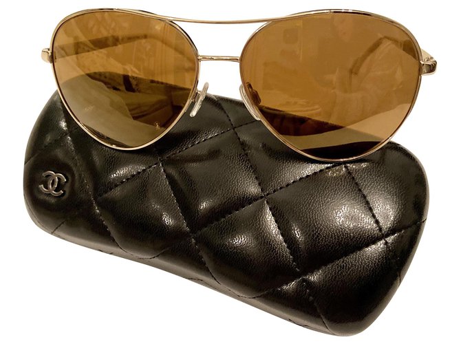 Chanel aviator sunglasses Beige Acetate  ref.225296