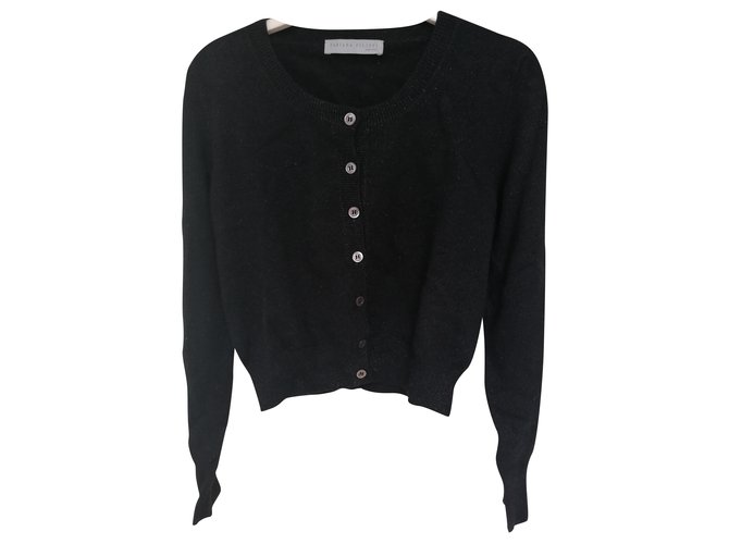 Fabiana Filippi little buttoned sweater Black Wool  ref.225302