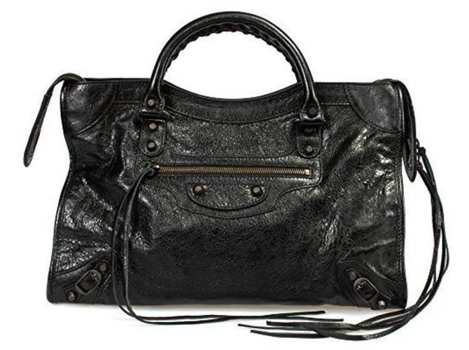 Balenciaga Black Leather Medium City Handbag  ref.225337
