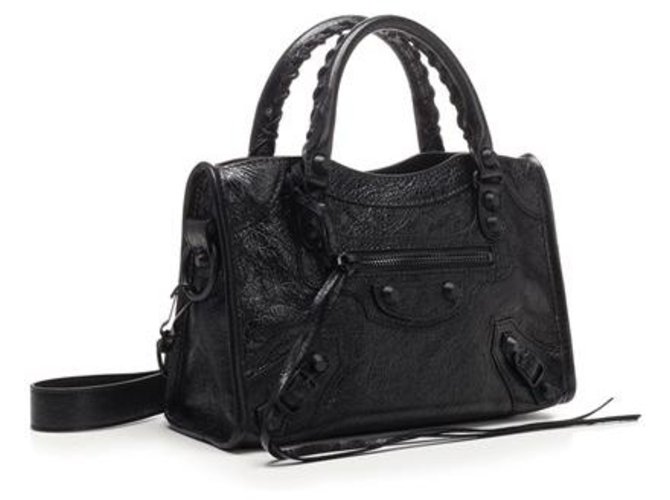 Balenciaga Black Leather Mini City Handbag  ref.225339