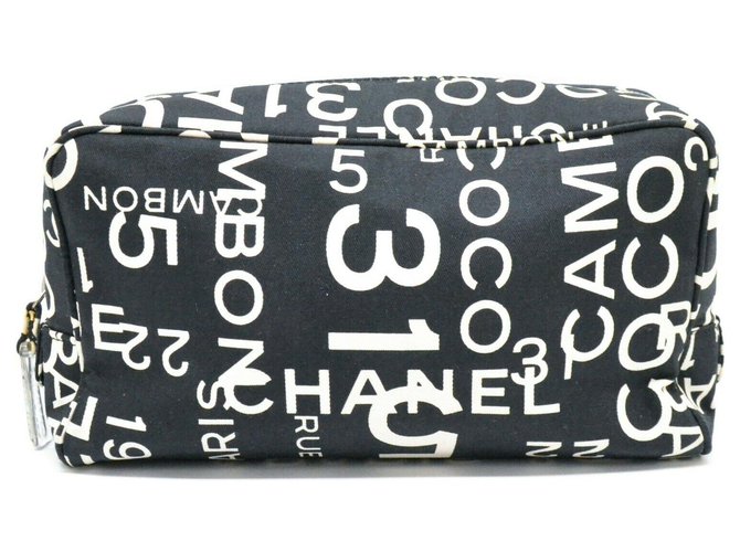 Chanel saco de embreagem Preto Lona  ref.225373