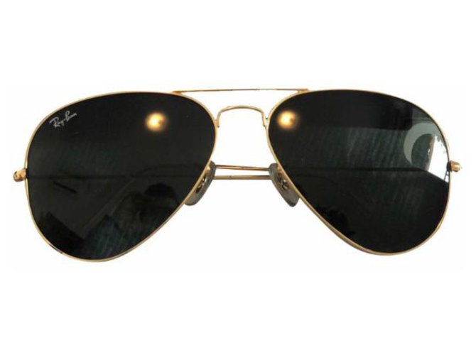 Ray-Ban Black Aviator Sonnenbrille Schwarz Metall  ref.225457
