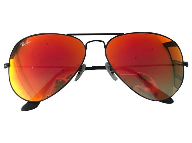 Óculos de Sol Ray-Ban Orange Aviator Laranja Metal  ref.225462