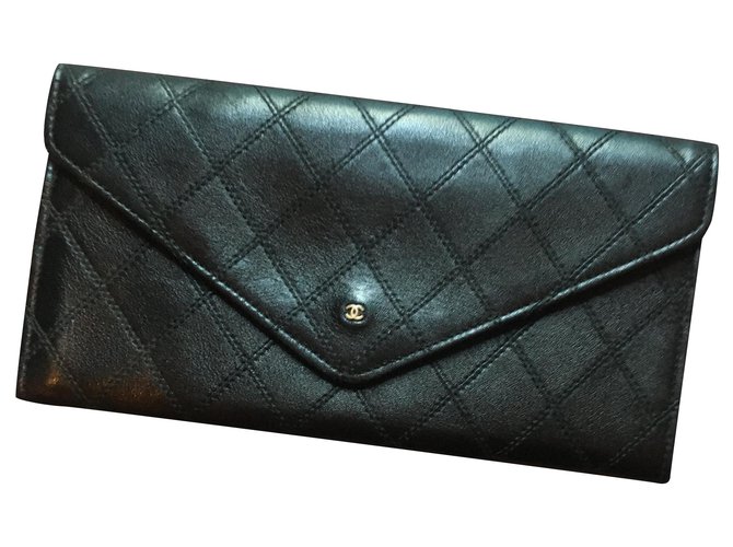 Chanel companion Black Leather  ref.225477
