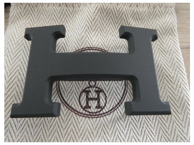 Fibbia della cintura di Hermès 5382 in acciaio PVD opaco Nero  ref.225480