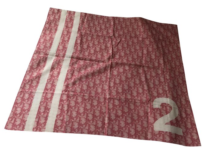 Dior Silk scarves Pink Cotton  ref.225511