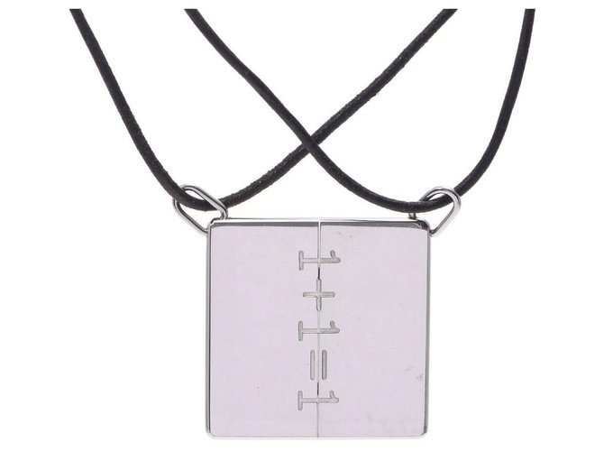 Hermès necklace Silvery Silver  ref.225540