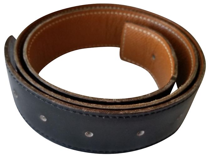Hermès HERMES CUIR SEUL / LEATHER STRAP Black Golden