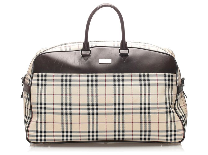 Burberry Grey Cloth Travel bags