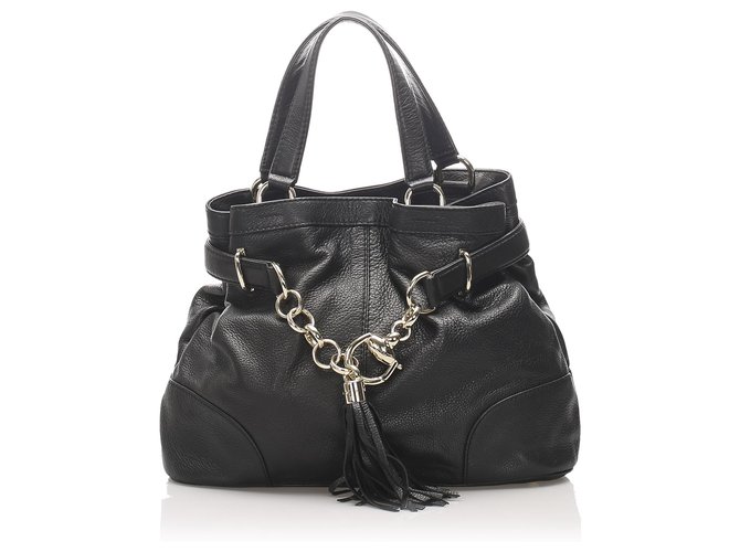 Gucci Black Sienna Bit Leather Tote Bag Pony-style calfskin  ref.225597