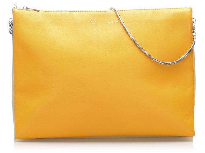 Céline Celine Yellow Trio Chain Leather Shoulder Bag Multiple colors Pony-style calfskin  ref.225653