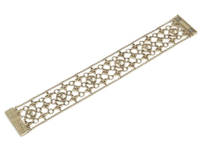Louis Vuitton Gold Messing Filigramm Armband Golden Metall  ref.225669