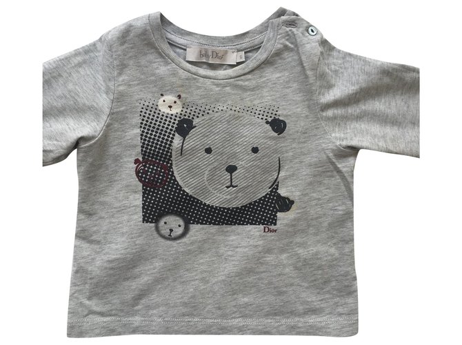 Christian Dior Baby graues Baumwoll-T-Shirt Baumwolle  ref.225708