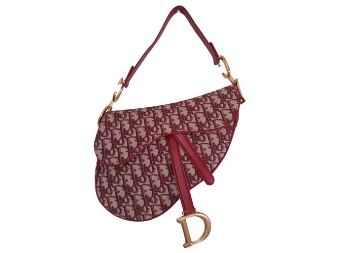 Saddle Dior Handtaschen Rot Tuch  ref.225824