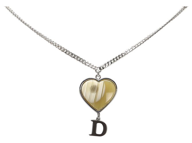 Collana Dior in argento con conchiglia con logo D Metallo  ref.225855