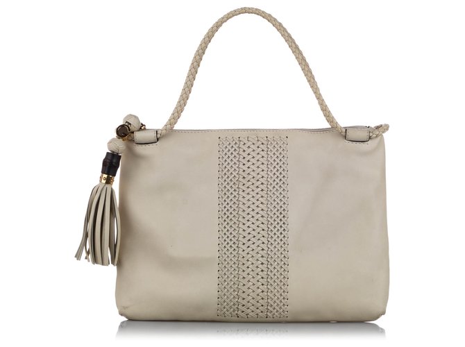 Gucci White Handmade Leather Shoulder Bag Pony-style calfskin  ref.225872