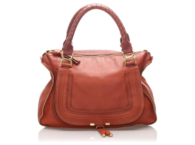 Chloé Chloe Brown Marcie Leather Handbag Pony-style calfskin  ref.225879