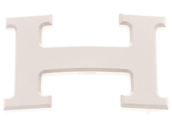 Hermès belt buckle 5382 in matt silver PVD Silvery Metal  ref.225939