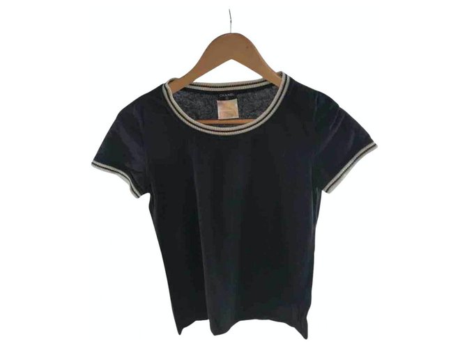 Chanel Tops Navy blue Cotton  ref.226005