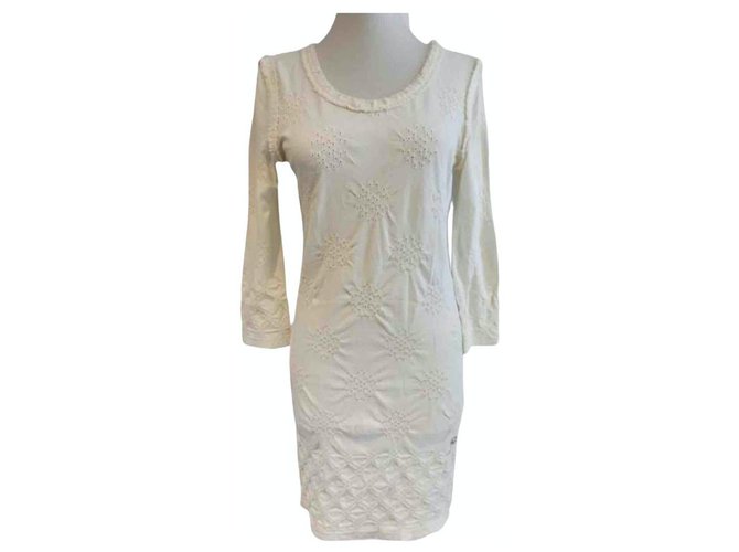 Chanel Vestidos Branco Viscose  ref.226027