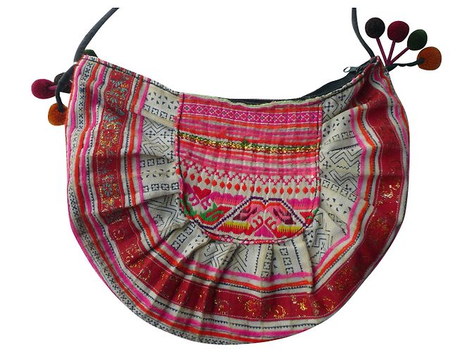 Autre Marque YAYASTORE Petit sac demi lune coton BE Multicolore